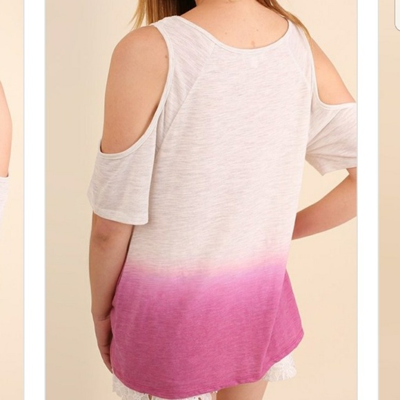  Ombre Cutout Sleeve Top - Picture 3 of 3